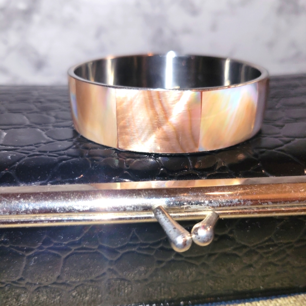 Blush abalone bangle